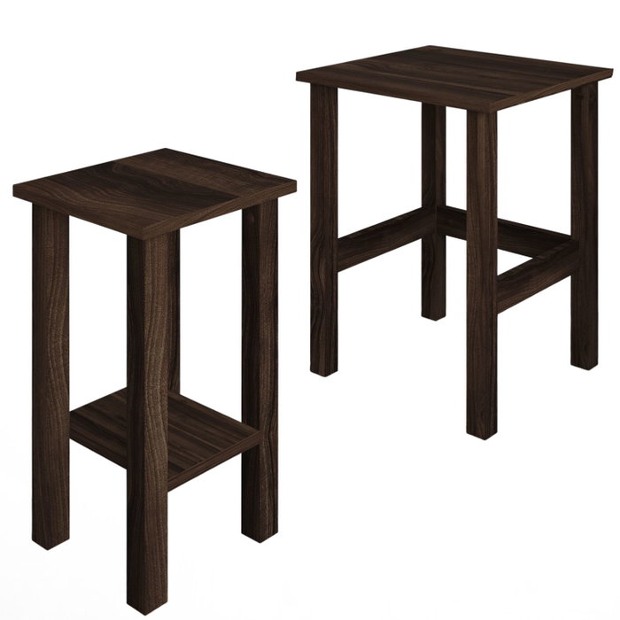 Hanah Home Gina 2 - Juego de mesas auxiliares Nogal Hanah Home Gina 2 - Juego de mesas auxiliares Nogal
